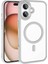 Apple iPhone 16 Plus Kılıf Wireless Şarj Özellikli Zore Krom Magsafe Silikon Kapak Gümüş 1