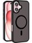 Apple iPhone 16 Plus Kılıf Magsafe Şarj Özellikli Mat Arka Yüzey Zore Sio Kapak Siyah 1