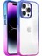 Labs Apple iPhone 14 Pro Max Air Bumper Rainbow Kılıf Darbe Önleyici Arkası Şeffaf Gökkuşağı Kapak (Pembe Mavi) 1