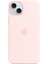Apple iPhone 15 Plus Için Magsafe Özellikli Silikon Kılıf - Uçuk Pembe 1