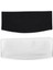2li Bandana Siyah Beyaz Geçme Dikişsiz Tesettür Bone - Sportif Spor Saç Bandı 1
