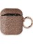 Airpods 1/2 Nesil ile Uyumlu Parıltılı Simli Lüks Kılıf - Zarif ve Işıltılı Tasarım, Anahtarlık Halkalı (Bronze) 1