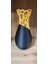 Şık Dekoratif Modern Siyah-Gold Vazo 18 cm 2