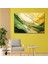 Tekli Yatay Kanvas Duvar Tablosu Soyut Yeşil Gold Mermer Deseni 1