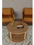 Çift Katlı Yuvarlak Orta Sehpa 60X60 | Modern Ahşap & Beyaz Seçenek 3