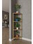 4 Katlı Köşe Raf – 29X29X105 cm – Ahşap Görünümlü Dekoratif Açık Kitaplık 1