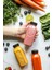 5 Adet Smoothie Detoks Şişesi Şeffaf Plastik Sızdırmaz Kapak Köşeli Meyve Suyu Şişesi 300 ml 4