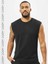 Erkek Pamuklu Antrenman Sporcu Atleti Oversize Kolsuz T-Shirt 2