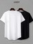 Brooklyn Jc Baskılı Siyah Beyaz Oval Kesim Tshirt 2'li 4