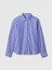 Kadın Mavi Çizgili Oversize Poplin Big Gömlek 2