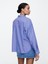 Kadın Mavi Çizgili Oversize Poplin Big Gömlek 5