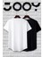 Unisex Siyah Beyaz Oval Kesim Tshirt 2'li Set 2