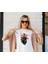 Kalp Çiçek Baskılı Özel Tasarım Oversize Tshirt 1