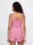 Kadın Pembe Dantel Detaylı Askılı Pijama Üstü 5