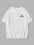 Baskılı Oversize Bisiklet Yaka T-Shirt - Beyaz 2