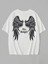 Baskılı Oversize Bisiklet Yaka T-Shirt - Beyaz 3