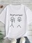 Baskılı Oversize Bisiklet Yaka T-Shirt - Beyaz 1