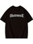 Baskılı Oversize Bisiklet Yaka T-Shirt - Siyah 2