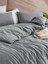 Uykulife Düz Gri Tek Kişilik Lastikli Çarşaflı Nevresim Takımı 2