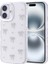 Apple iPhone 16 Kılıf Kabartmalı Desenli Simli Şeffaf A+ Kalite Kapak 1