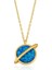 Gümüş Gold Opal Taşlı Gezegen Bayan Kolye 1