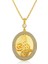 Gümüş Gold Tuğralı Oval Bayan Kolye 1