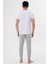 Mecit 4000 Beyaz Gri Erkek Büyük Beden Pijama Takımı 4