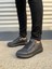JY155 Warrior Bağcıklı ve Fermuarlı Cilt Erkek Günlük Sneaker Ayakkabı Cbt - Siyah 2