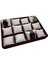 Yerli Üretim Tokyo Model Süet Kumaş Bordo -Beyaz Renk 34/24 cm Yastıklı Saat ve Takı Kutusu 1