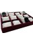 Yerli Üretim Tokyo Model Süet Kumaş Bordo -Beyaz Renk 34/24 cm Yastıklı Saat ve Takı Kutusu 5