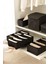 3lü Set 7 Bölmeli Siyah Dolap Çekmece Içi Akordiyon Katlanır Çorap Çamaşır Düzenleyici Organizer 3