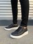 JY155 Warrior Bağcıklı ve Fermuarlı Cilt Erkek Günlük Sneaker Ayakkabı Cbt - Siyah 2