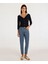 Kemer Aksesuarlı Yüksel Bel Mom Fit Denim Pantolon 1