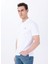 Baskılı Beyaz Erkek Polo T-Shirt M5SM-TST1335 1