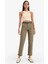Carrot Fit Kemerli Gabardin Pantolon Cepli Yüksek Bel Düz Paça D7413AX25SM 4