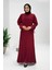 Bağlama Detaylı Elbise 6015 Bordo 1