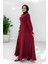 Bağlama Detaylı Elbise 6015 Bordo 3