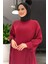 Bağlama Detaylı Elbise 6015 Bordo 4