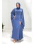 Yarasakol Bel Kısmı Gizli Ip Kuşaklı Elbise 3891 Lacivert 1