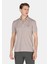 Regular Fit Polo Yaka Düz Erkek Gri Kısa Kol Tişört 1