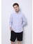 Slim Fit Shirt Neck Düz Erkek Mavi Uzun Kol Gömlek 1