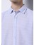 Slim Fit Shirt Neck Düz Erkek Mavi Uzun Kol Gömlek 4