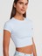 31810 Bisiklet Yaka Crop T-Shirt-Açık Mavi 1