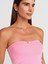 31557 Gül Detaylı Straplez Top-Pembe 3