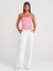31557 Gül Detaylı Straplez Top-Pembe 4