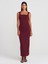 91460 Kare Yaka Midi Elbise-Bordo 4