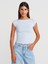 31809 Kayık Yaka Fitilli T-Shirt-Açık Mavi 1