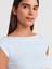 31809 Kayık Yaka Fitilli T-Shirt-Açık Mavi 3