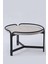 2'li Yuvarlak Orta Sehpa Seti – Modern Metal Ayaklı, Doğal Mermer Görünümlü Sehpa Takımı (80x45 cm + 60x35 cm) 2