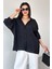 GML-4612 Siyah Düşük Omuzlu Oversize Gömlek 1